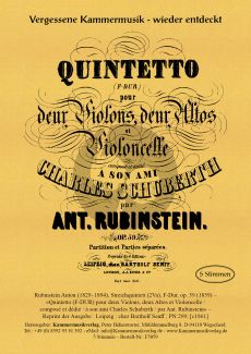 Rubinstein Quintett F-Dur Op.59 Streichquintett (2 Vi, 2 Va und Vc) Partitur und Stimmen