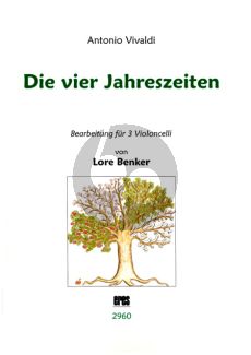 Vivaldi Die 4 Jahreszeiten fur 3 Violoncelli Partitur und Stimmen (arr. Lore Benker)