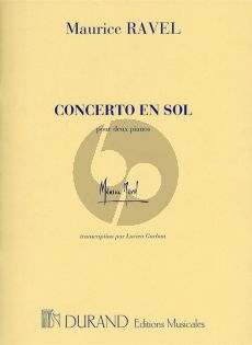 Ravel Concerto en sol Piano-Orchestre (ed. 2 Pianos) (2 parts included)