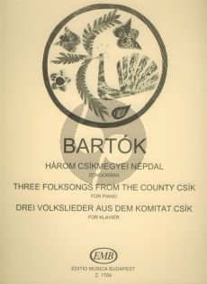 Bartok 3 Hungarian Folksongs Piano solo (County of Csik)