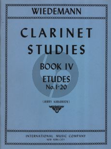 Wiedemann Studies Book 4 Etudes 1 - 20 Clarinet (Jerry Kirkbride)