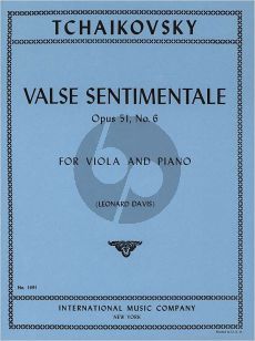 Tchaikovsky Valse Sentimentale Op.51 No.6 Viola-Piano (Leonard Davis)