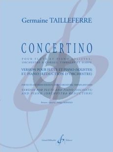 Tailleferre Concertino Flute-Piano-String Orchestra-Percussion and Harp (reduction for Flute-Piano[solo]-Piano) (Elvire de Rudder)