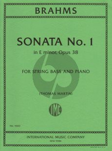 Brahms Sonata e-minor Op.38 Double Bass and Piano (transcr. Thomas Martin)