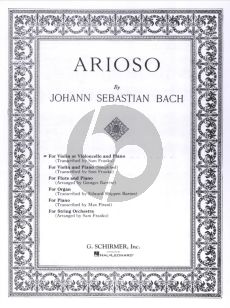 Bach Arioso for Violin or Violoncello and Piano (Transcribed by Sam Franko)