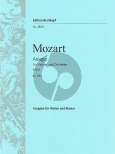 Mozart Adagio E-dur KV 261 Violine und Orchester (Klavierauszug) (Friedrich Hermann)