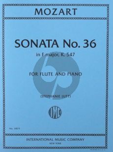 Nozart Sonata No. 36 In F Major KV 547 for Flute and Piano (arr. Stephanie Jutt)