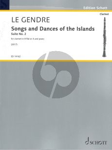 Gendre Songs and Dances of the Islands Suite No.2 for Clarinet in B flat or A and Piano