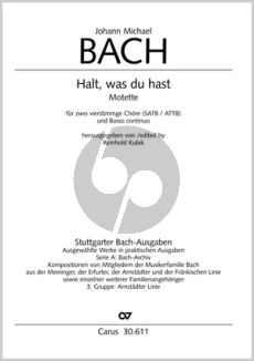 Bach Halt was du hast (SATB/ATTB-Basso Continuo) (herausgegeben von Reinhold Kubik Stuttgarter Bach-Ausgaben)