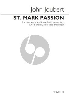 Joubert St. Mark Passion Tenor-Baritone Voice-SATB-Cello-Organ) Vocal Score