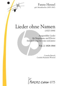 Hensel Lieder ohne Namen Vol.2 1828-1844 fur Gesang und klavier (Herausgegeben von Cornelia Batsch und Cordula Heyman-Wentzel)