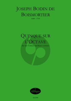 Boismortier Quinque sur L'Octave für vier Violinen und B.c. (Part./Stimmen) (Olaf Tetampel)