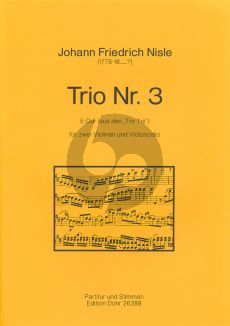 Nisle Trio No. 3 E-dur 2 Violinen und Violoncello (Part./Stimmen) (Christoph Dohr)