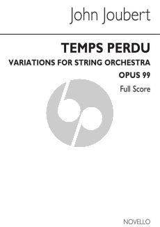 Joubert Temps Perdu Op. 99 String Orchestra Study Score (Variations)