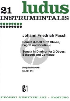 Fasch Sonate d-moll 2 Oboen-Fagott-Bc (Part./Stimmen) (Wojciechowski)