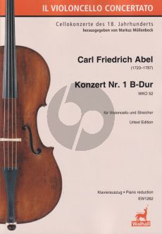 Abel Concerto No. 1 B-flat major WKO 52 Cello and Strings (piano reduction) (edited by Markus Mollenbeck)