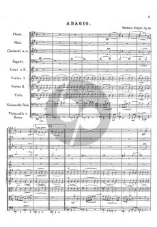 Bargiel Adagio Op.38 for Violoncello and Orchestra Study Score