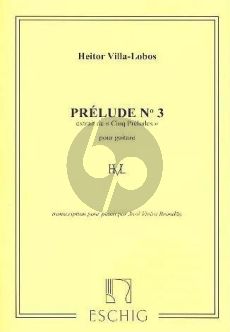 Villa-Loboes Prelude No.3 from 5 Preludes for Guitar arranged for Piano Solo (Arranged by José Vieira Brandao)