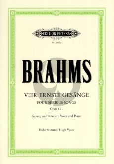 Brahms  4 Ernste Gesange op.121 fur Hohe Stimme und Klavier (Herausgeber Max Friedlaender)