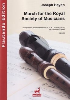 Haydn March for the Royal Society of Musicians 6 Blockflöten (SoSATTB(GB)B(Sb) (Part./Stimmen) (arr. Ferdinand Gesell)