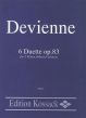 Devienne 6 Duette Op.83 fur 2 Floten [Oboen/Violinen] Stimmen (Herausgeber Wolfgang Kossack) (Schwierigkeitsgrad: 2 für fortgeschrittene Anfänger)