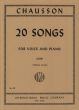 Chausson 20 Songs for Low Voice (Sergius Kagen)