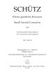 Schutz Kleine Geistliche Konzerte Vol. 14 Tenor- und Sopran solo mit Bc (Wilhelm Ehmann)