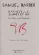 Barber Knoxville Summer of 1915 (Voice and Orchestra) (Version for Voice and Piano)