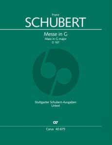 Schubert Messe G-dur D.167 SAB soli-Chor und Orchester (Partitur) (Bernhard Paul)