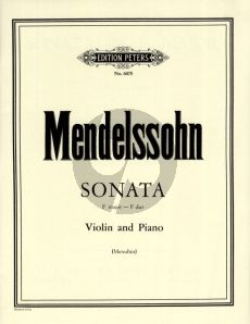 Mendelssohn Sonate F-dur (1838) Violine und Klavier (edited by Yehudi Menuhin)