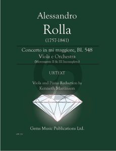 Rolla Concerto mi maggiore BI. 548 Viola - Piano (Reduction by Kenneth Martinson) (Movements 2 & 3 incompleto (Urtext))