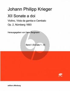 Krieger 12 Sonate a doi Opus 2 No. 1 - 6 Violine-Viola da Gamba-Bc (Part./Stimmen) (Hans Bergmann)