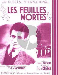 Kosma Les Feuilles Mortes pour Chant et Piano