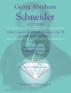 Schneider Viola Concerto No.2 in B-flat major Op.20 Score and 10 Parts (Edited by Kenneth Martinson) (Urtext)