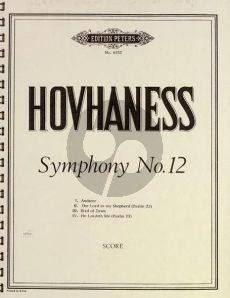 Hovhaness Symphony No. 12 Op. 188 (Choral) Mixed Voices and Orchestra Score