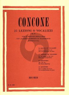 Concone 25 Lessons or Vocalises Op.10 Medium Voice