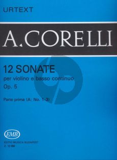 Corelli 12 Sonatas Op. 5 Vol. 1A No. 1 - 3 Violin and Bc (edited by Istvan Homolya and Sandor Devich)