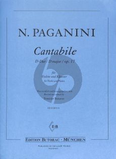 Paganini Cantabile D-Major Op.17 for Violin and Piano (Revised and Edited by Tomislav Butorac)