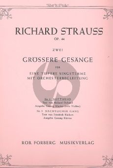 Strauss Notturno Op.44 No.1 (Dehmel) Low Voice-Solo Violin-Piano)