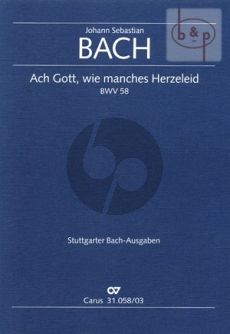 Kantate BWV 58 Ach Gott, wie manches Herzeleid (Fruhfassung) (Vocal Score)