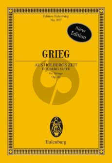 Grieg Aus Holbergs Zeit Op.40 (Suite for Strings) Study Score