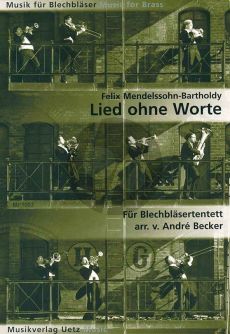 Mendelssohn Lied ohne Worte Op. 19 No. 4 Blechblasertentett (Andre Becker) (4 Bb Trp-F Horn- 3 Trb-Bass Trb-Tuba) (Part/St)