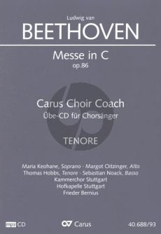 Beethoven Messe C-dur Op.86 SATB soli-SATB-Orch. (lat.) Tenor Chorstimme CD (Carus Choir Coach)