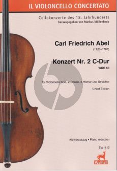 Abel Konzert No. 2 C-Dur WKO 60 Violoncello und Orchester - Partitur (Markus Möllenbeck)