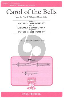 Leontovich Carol of the Bells SSA-Piano (for rehearsal only) (arr. Peter J. Wilhousky)