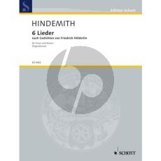 Hindemith 6 Lieder nach Gedichten von Friedrich Holderin Tenor-Klavier