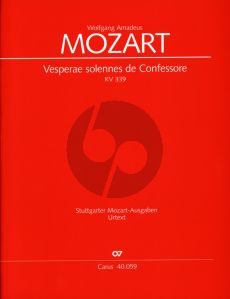 Mozart Vesperae Solennes de Confessore KV 339 Partitur (Wolfgang Horn)