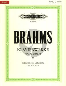 Brahms Klavierwerke Vol.2 - Variationen (Herausgebers Carl Seemann / Kurt Stephenson) (Peters-Urtext)