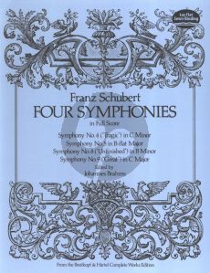 Brahms 4 Symphonies (No. 4-5-8-9) for Orchestra Full Score (Ed. J. Brahms) (Full Score)