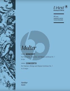 Molter Konzert No.1 A dur Klarinette und Orchester Partitur (Urtext herausgegeben von Heinz Becker)